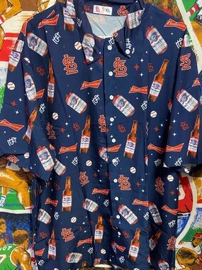 St.Louis Cardinals Budweiser All Over Print Button Down Shirt